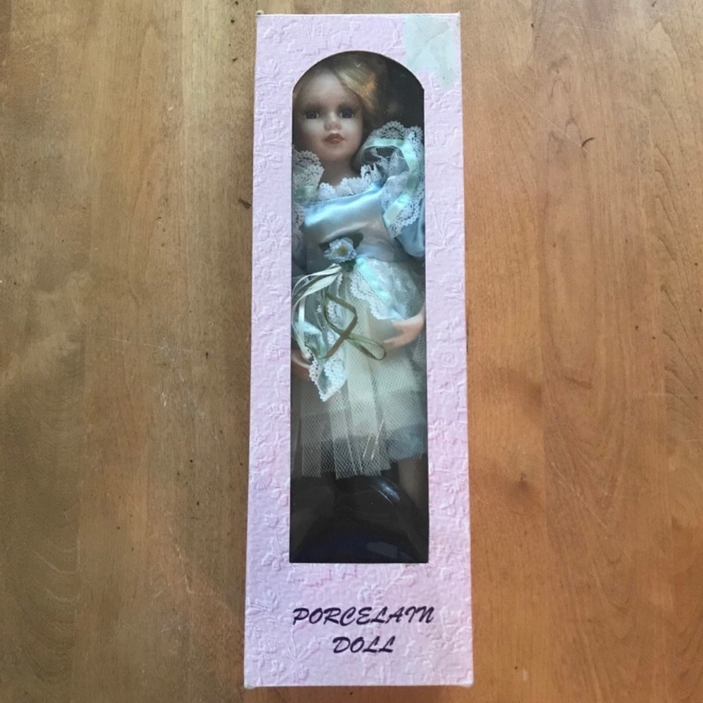 Authentic Porcelain Doll w/stand - Picture 2 of 5